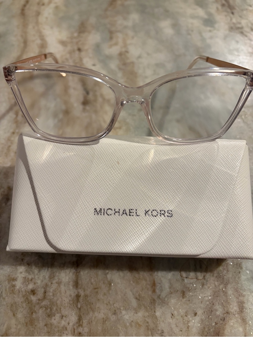 Michael Kors Translucent Cat-Eye Glasses Frame with branded case